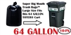 64 Gallon Trash Bags Super Big Mouth Trash Bags 10 Pack