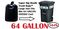 64 Gallon Trash Bags Super Big Mouth Trash Bags 10 Pack