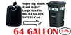 64 Gallon Trash Bags 64 GAL Garbage Bags Can Liners 3-Pack