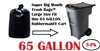 65 Gallon Trash Bags 65 GAL Garbage Bags Can Liners 3-Pack