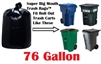 76 Gallon Trash Bags Super Big Mouth Trash Bags Large Industrial 76 GAL Garbage Bags Can Liners