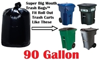 90 Gallon Trash Bags Super Big Mouth Trash Bags X-Large Industrial 90 GAL Garbage Bags XL Can Liners Extra Large