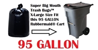 95 Gallon Garbage Bags Super Big Mouth Trash Bags X-Large Industrial 95 GAL Garbage Bags XL Can Liners Extra Large