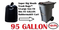 95 Gallon Trash Bags Super Big Mouth Trash Bags X-Large Industrial 95 GAL Garbage Bags XL Can Liners Extra Large