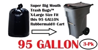 95 Gallon Trash Bags Super Big Mouth Trash Bags X-Large Industrial 95 GAL Garbage Bags XL Can Liners Extra Large