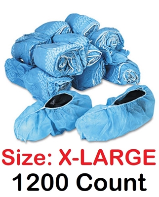 XL Disposable Shoe Covers Booties for Daycare, Hospital, Medical, Extra Large, Anti Skid Non Skid, X-Large  1200 Count