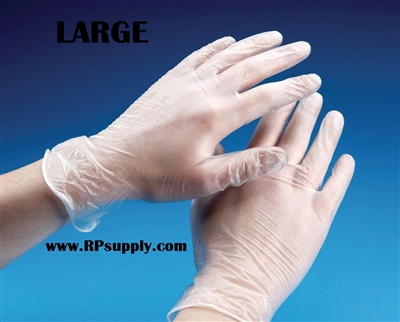 Disposable Powder Free Vinyl Daycare Gloves 10 x 100ct LARGE