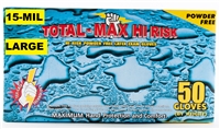 Emerald Gloves TOTAL-MAX Model 4601 Hi Risk Emergency, Police, EMT, Powder Free Latex Exam Gloves Size LARGE - 2 x 50ct