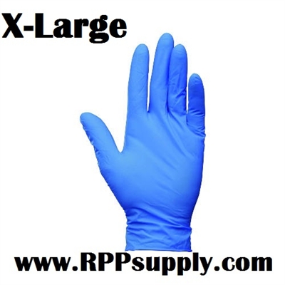 Disposable Blue Nitrile Powder Free Daycare Gloves XL 10 x 100ct X-LARGE
