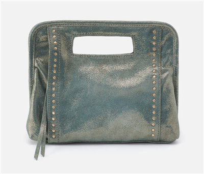 Women's HOBO Bags Evergreen Metallic Leather Clutch Handbag.