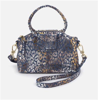 Hobo Bags Sheila Top Zip Crossbody Handbag in Mirror Cheetah Print.