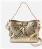 Women's open top render small crossbody handbag in gold from HOBO Bags.
