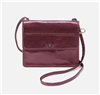 Ladies metallic iris Leather crossbody handbag with an adjustable strap.