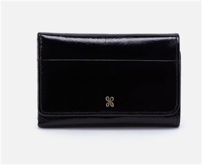 Ladies black Trifold Leather Wallet