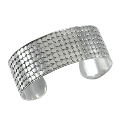 Sterling silver dot cuff bracelet