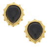 Susan Shaw Black teardrop Stud Earring