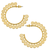 Ladies 24K gold plate raindrop hoop earrings.