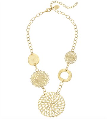 Handcast short Gold Filagree Necklace