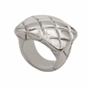 ladies sterling silver quilted ring