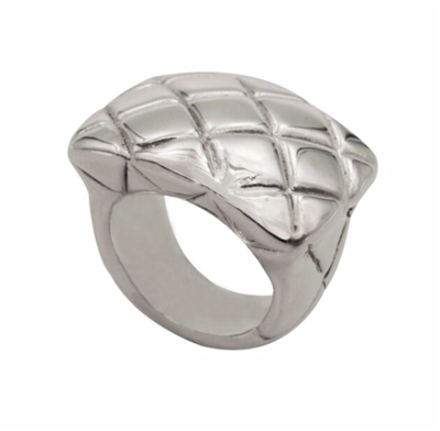 ladies sterling silver quilted ring