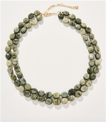 Women's 18 inch natural jasper stone bead necklace.