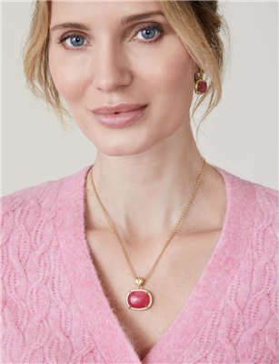 Spartina 449 Greta Necklace with Dyed Pink Jade