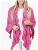 Ladies cotton ruffle wrap in magenta.