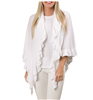 Ladies cotton ruffle wrap in white.