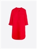 Vilagallo Short Coral Red Linen Dress