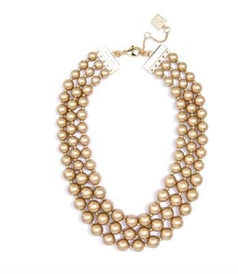 Women's 19" 3 strand Matte gold bead Necklace