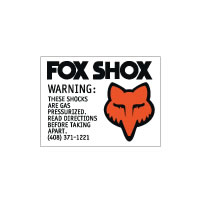 Fox Gas Shock Warning decal set