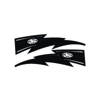 JT Racing Lightning Bolt - 6inch Black-White