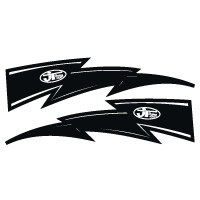 JT Racing Lightning Bolt - 10inch Black White