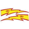 JT Racing Lightning Bolt - 10inch Yellow Red