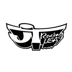 JT Racing Black White Large Zoom Helmet Decal