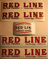 Red Line Headtube, Swingarm / Fork Decal Stickers