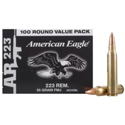 Federal AE 223 55GR FMJ 500RD Case-(5)100rd Boxes