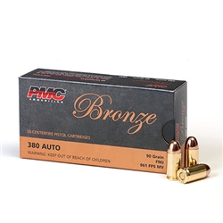 PMC Bronze 380ACP 90gr FMJ - 50rds