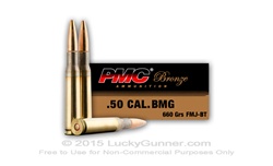 PMC Bronze .50BMG FMJ Boattail 660gr - 10rd Box