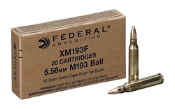 Federal XM193 5.56 M193 Ball FMJBT 20rd Box