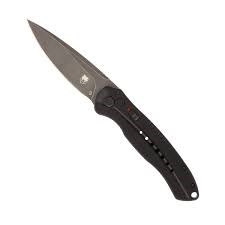 CobraTec Black Diablo Automatic Knife with Stonewash D2 Steel Blade - Black G-10 Scales