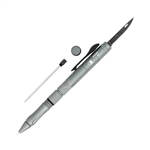 CobraTec OTF Auto Tactical Pen Tactical Grey Aircraft Grade Aluminum Body with Stonewash Stainless Steel Blade