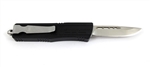 CobraTec OTF Auto Knife Small Fang FS-3 Satin Drop Point Blade with Black Slip Resistant Handles