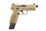 FN 509 Tactical 9MM FDE 4.5" 17+1, 24+1 - Optics Ready - No Manual Safety