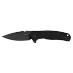 Kershaw Conduit Folding Knife Spear Point Black Oxide Blade - Glass Filled Nylon Black Handle