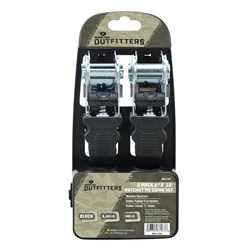 Mossy Oak Outfitters Ratchet Tie Down Set W/ Rubber Grips - 1200 lbs - 2 Pack
