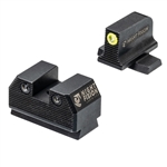 Night Fision Optics Ready Tritium Night Sights for Sig Sauer P365 / P320 - Square Notch - Yellow Front, Black Rear