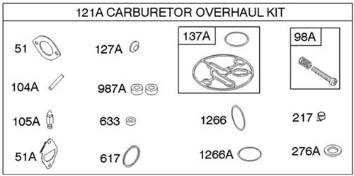 796184 - Genuine Briggs & Stratton Carburetor Overhaul Kit