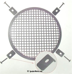 15" Black Steel Speaker Grill Waffle Screen with Fasteners - SG15