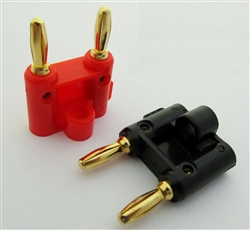 2 pcs Dual Gold Banana Plug Speaker Audio Connector